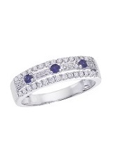 handsome white gold sapphire gemstone baby birthstone ring